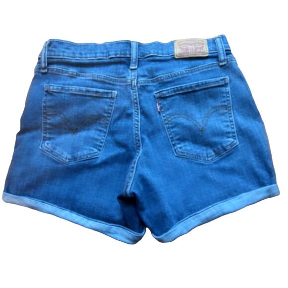 Levi’s Jean Shorts Women's Size 29 Mid Length Distressed Rolled Hem - Picture 2 of 7